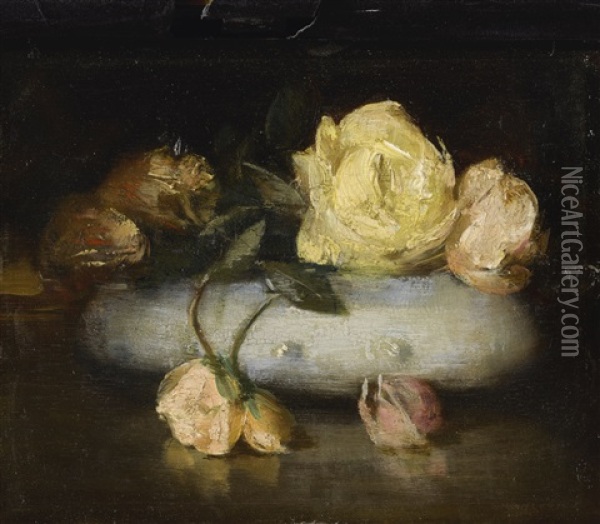 Still Life With Roses Oil Painting - Julian Alden Weir