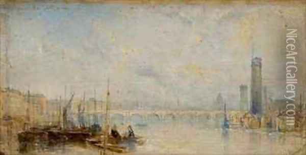 The Thames and Shot Tower Oil Painting - Thomas Creswick