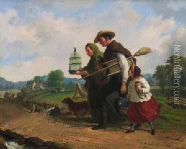 Returning Home Oil Painting - Tompkins Harrison Matteson