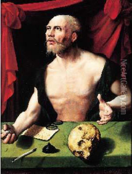 Saint Jerome Oil Painting - Joos Van Cleve