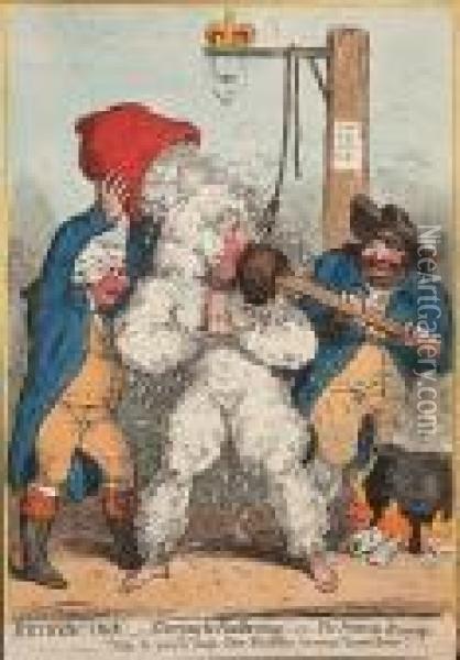Retribution; - Tarring & Feathering; - Or - The Patriots Revenge Oil Painting - James Gillray