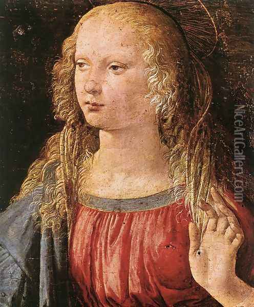 Annunciation (detail 3) 1472-75 Oil Painting - Leonardo Da Vinci