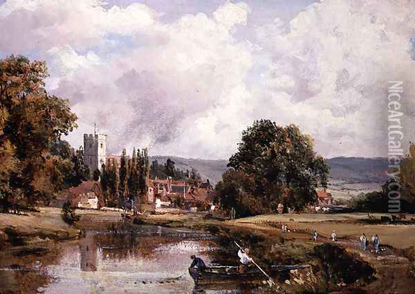 On the Medway, Aylesford, Kent Oil Painting - Frederick Waters Watts