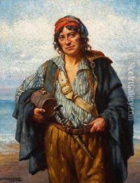 The Fisherman Oil Painting - William A. Breakspeare