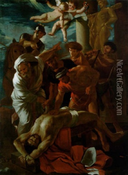 Il Martirio Di Sant'erasmo Oil Painting - Nicolas Poussin