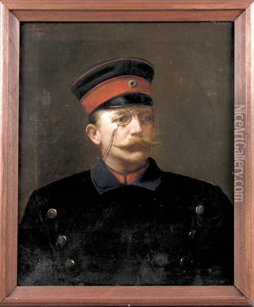 Portrait D. Moritz V. Gaessler Oil Painting - Max Bernatz
