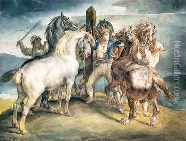 Le marché aux chevaux Oil Painting - Theodore Gericault