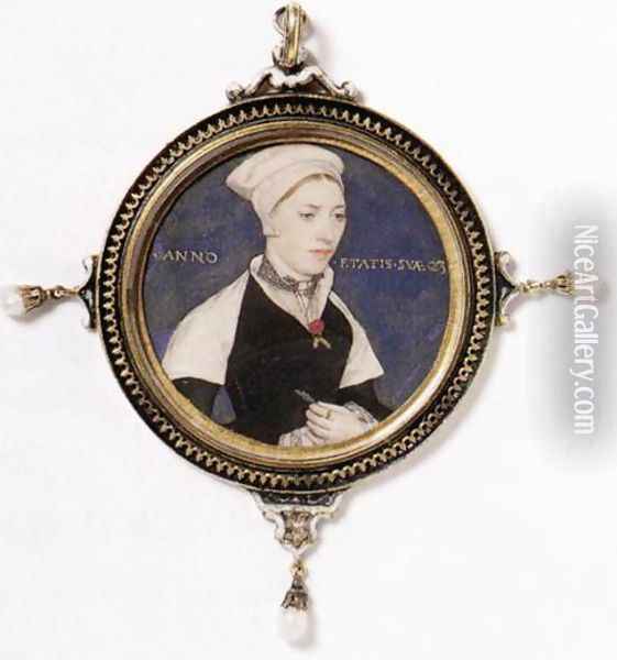 Portrait of Jane Pemberton c. 1540 Oil Painting - Hans Holbein the Younger