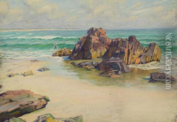 Rocky Shore Oil Painting - Abraham Neumann