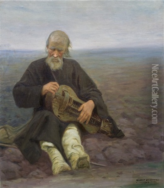 Ukrainian Prophet Oil Painting - Modest Sosenko