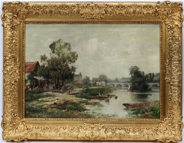 River Scene Oil Painting - Maurice Levis