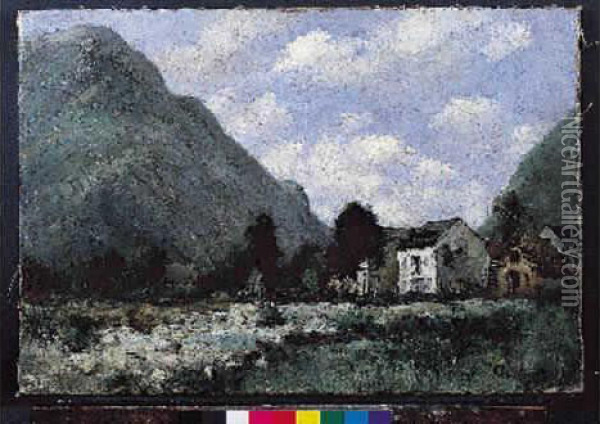 Paysage A La Riviere Oil Painting - Paul Trouillebert