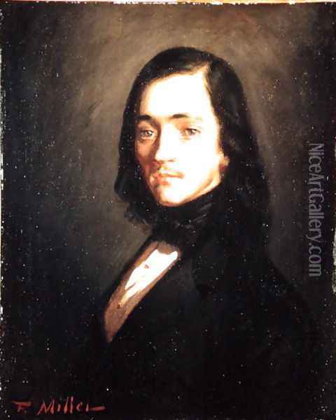 Portrait of a Man, c.1840-41 Oil Painting - Jean-Francois Millet
