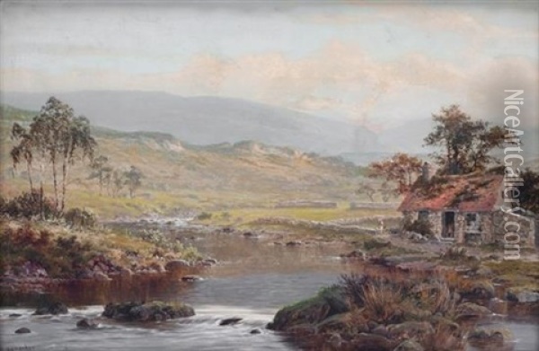Nr Dolwyddelen On The Lledr Oil Painting - William Henry Mander