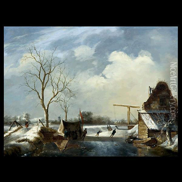 Winter Landscape Oil Painting - Jan Jacob Coenraad Spohler