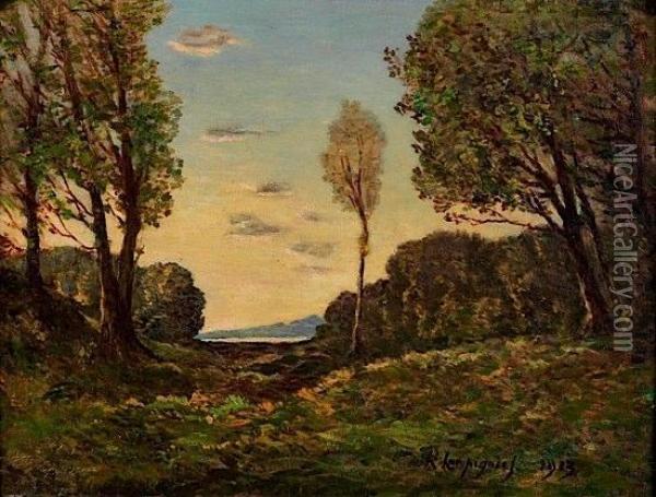 Paysage De L'yonne Oil Painting - Henri-Joseph Harpignies