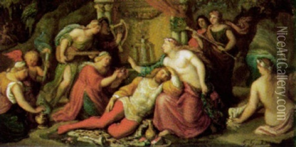 Mythologische Szene Oil Painting - Gustave Gaul