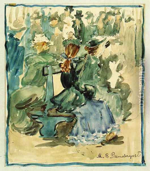 Ladies Seated On A Bench Aka Ladies In The Park Oil Painting - Maurice Brazil Prendergast
