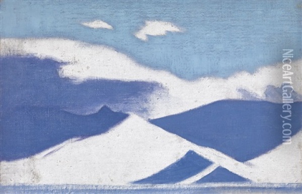 Bogdo Ula. Storm Oil Painting - Nikolai Konstantinovich Roerich