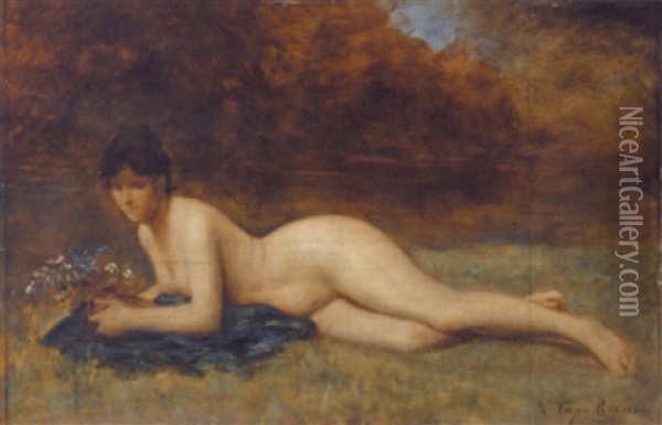 Femme Nue Allongee Oil Painting - Francois Nicolas Augustin Feyen-Perrin