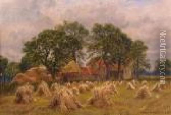 Corn Stooks, Ormiston Oil Painting - Waller Hugh Paton