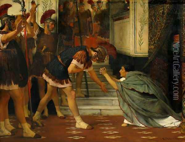 Claudius Summoned Oil Painting - Sir Lawrence Alma-Tadema