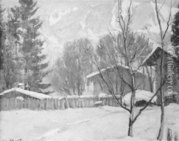 Landschaft Bei Garmisch Oil Painting - Robert Franz Curry