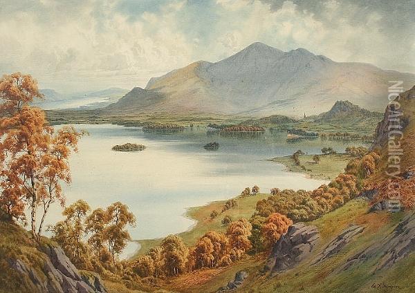 Derwentwater, Bass Lake And Skiddaw Oil Painting - Edward Horace Thompson