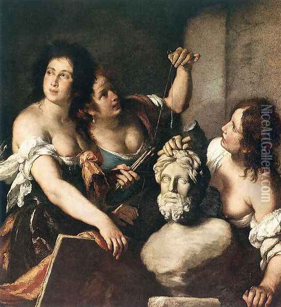Allegory of Arts c. 1640 Oil Painting - Bernardo Strozzi