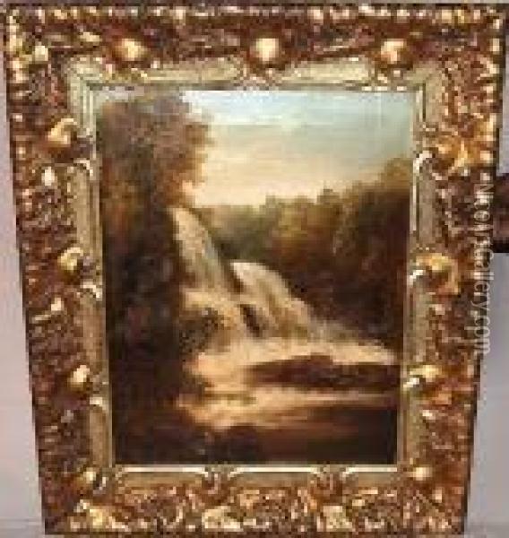 Waterfall Oil Painting - Francis Sydney Muschamp