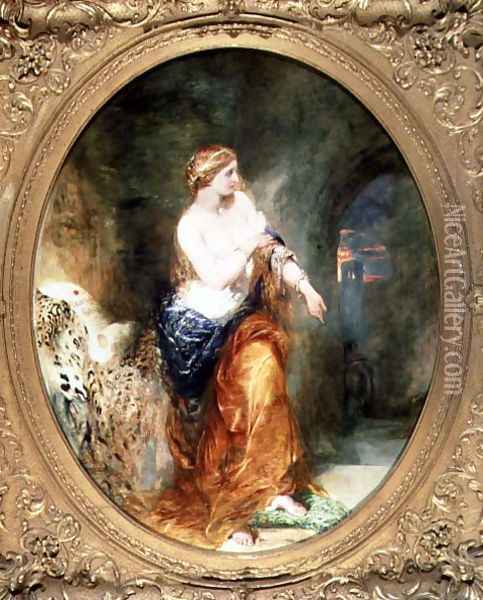 Lady Godiva, 1856 Oil Painting - Alfred Woolmer