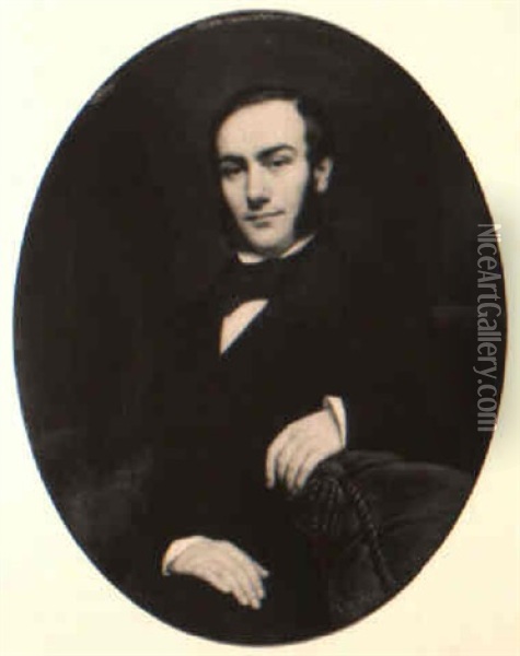 Portrait Of A Gentleman Oil Painting - Louis Eugene Coedes
