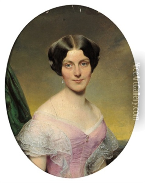 Damenportrait Oil Painting - Franz Eybl