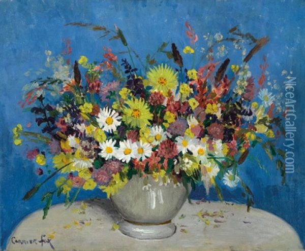 Bowl With Wildflowers Oil Painting - Ethel Carrick Fox
