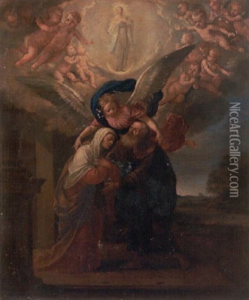 The Annunciation To Zacharias Oil Painting - Filippo Brizio