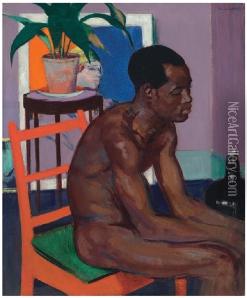 Negro (pensive) Oil Painting - Francis Campbell Boileau Cadell