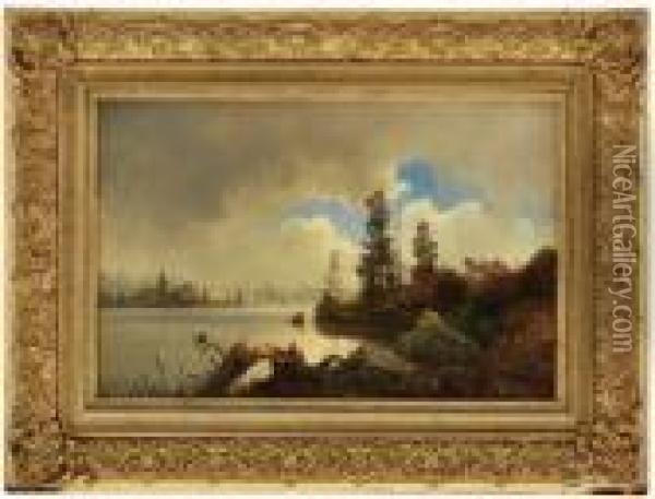 Fra Nordmarka 1849 Oil Painting - Hans Fredrik Gude