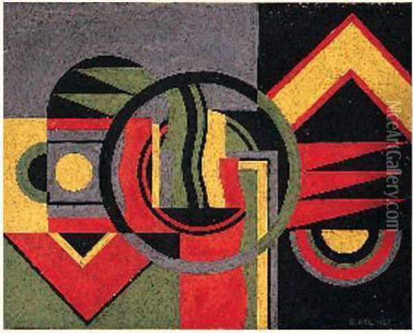 Motif Decoratif, 1925-1930 Oil Painting - Georges Valmier
