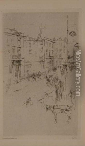 Alderney Street Oil Painting - James Abbott McNeill Whistler