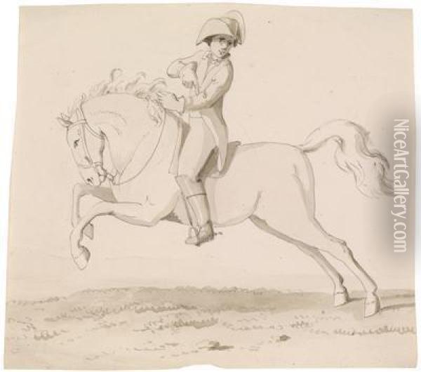 Reiter Auf Einem Springenden Pferd Oil Painting - Johann Heinrich Wilhelm Tischbein I