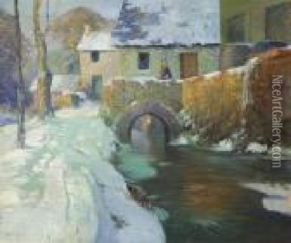 ''old Cider Mill, Quimperle'' Oil Painting - George Ames Aldrich