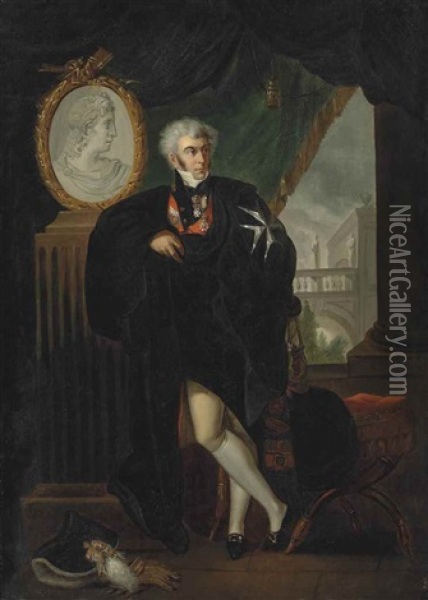 Portrait Of Dmitrii Naryshkin (1758-1838) Oil Painting - Ludwig Guttenbrunn