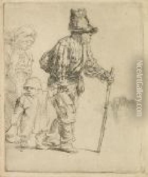 Peasant Family On The Tramp Oil Painting - Rembrandt Van Rijn