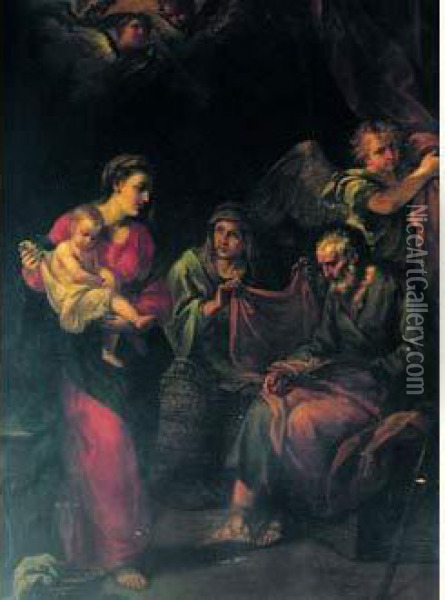 La Sainte Famille Oil Painting - Alessandro Marchesini