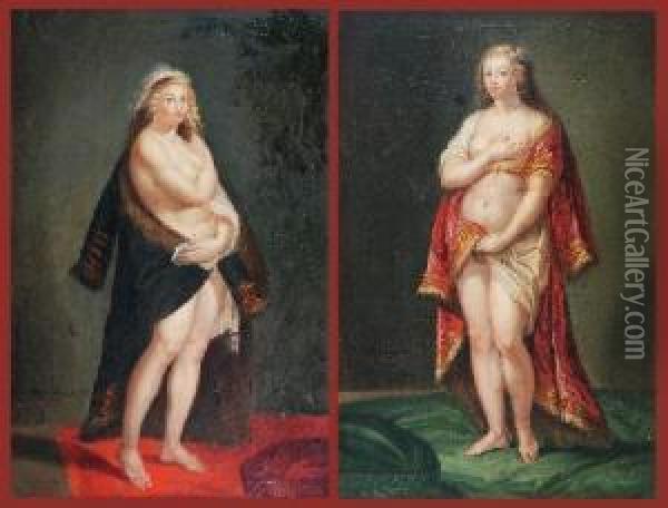 Para Obrazow Wg Petera Paula Rubensa Oil Painting - Johann Baptist the Elder Lampi