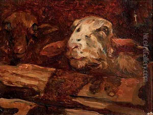 In the sheep pen Oil Painting - Willem Van Der Nat