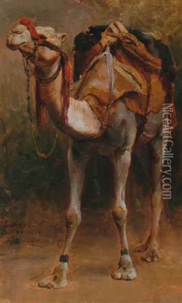 Study Of A Camel Oil Painting - Frederick Arthur Bridgman