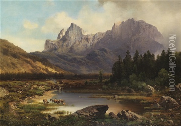 In Den Dolomiten Oil Painting - Karl Millner