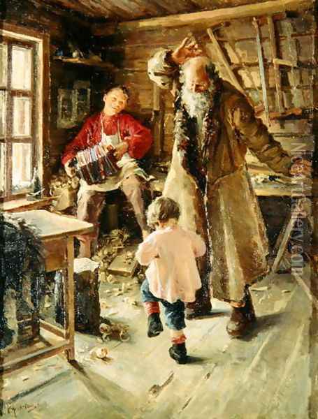 A Merry Moment, 1897 Oil Painting - Antonina Leonardov Rzhevskaya