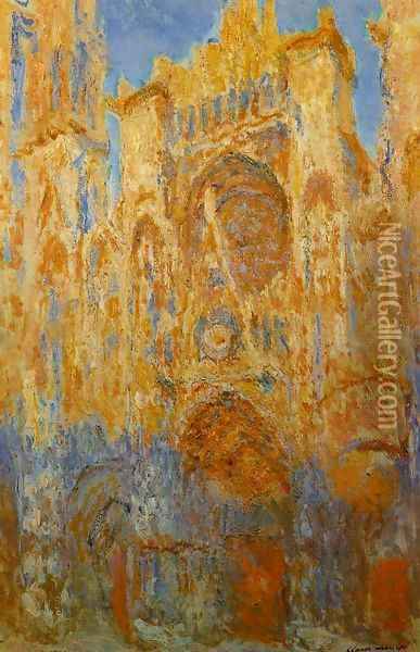 Rouen Cathedral at the End of Day Sunlight Effect 1892-1893 Oil Painting - Claude Oscar Monet